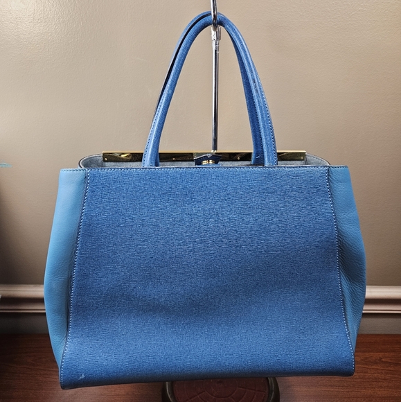 Fendi Elite Shopper 2Jours Teal Bag - Picture 2 of 12